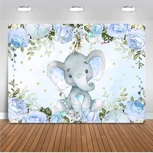 Blue Elephant Wall Art Decor
